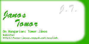 janos tomor business card